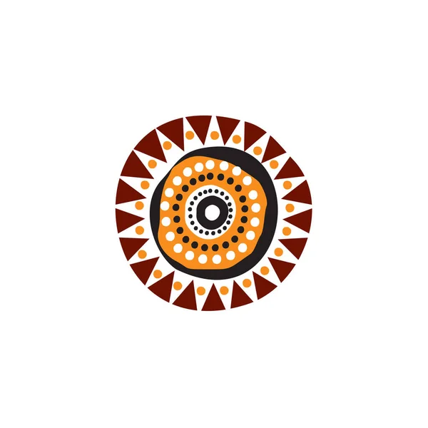 Aborigine Kunst Punkte Malerei Symbol Logo Design Vektor Illustration Vorlage — Stockvektor