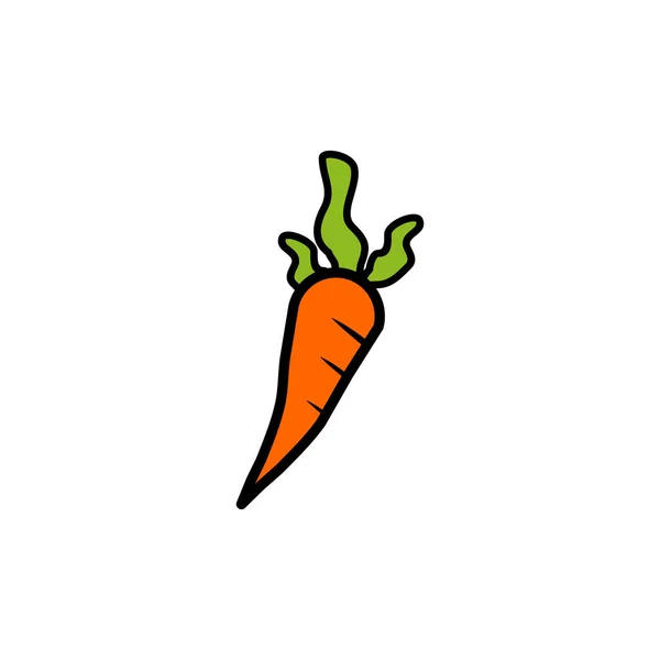 Zanahoria Vegetal Logotipo Diseño Icono Vector Ilustración Plantilla — Vector de stock