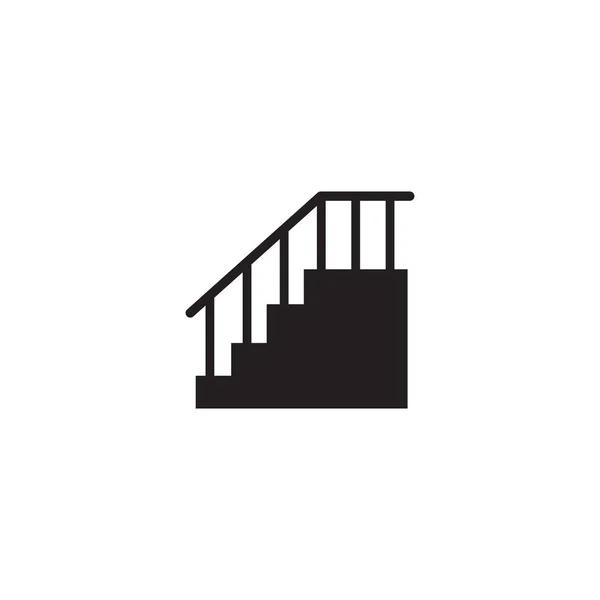 Merdiven Simgesi Logo Tasarımı Ikon Vektör Illüstrasyon Şablonu — Stok Vektör