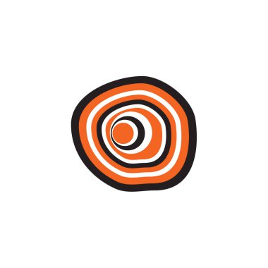 Aborjin sanat noktaları simge logo tasarımı vektör illüstrasyon şablonu boyuyor