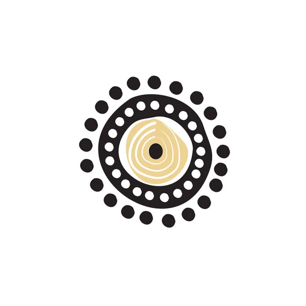 Aborígene Arte Pontos Pintura Ícone Logotipo Design Vetor Ilustração Modelo —  Vetores de Stock