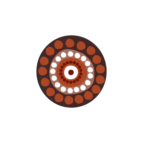 Aboriginal Konst Prickar Målning Ikon Logotyp Design Vektor Illustration Mall — Stock vektor