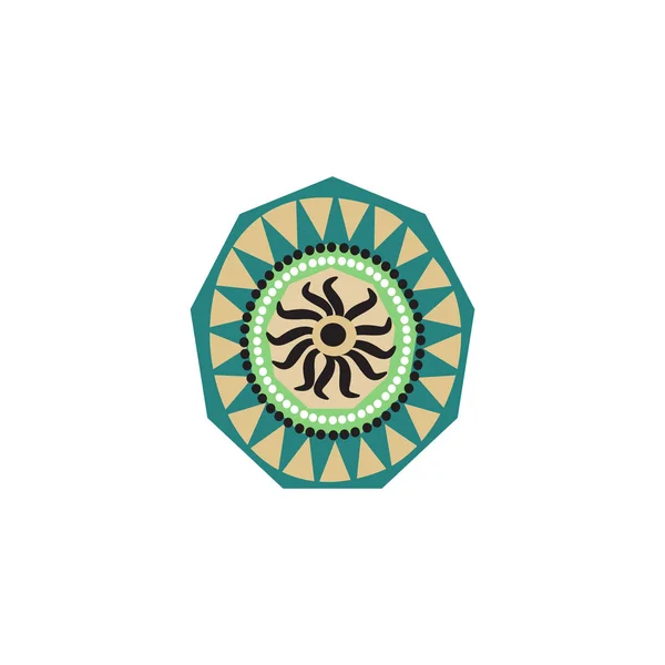 Aboriginal Art Dots Schilderij Pictogram Logo Ontwerp Vector Illustratie Sjabloon — Stockvector