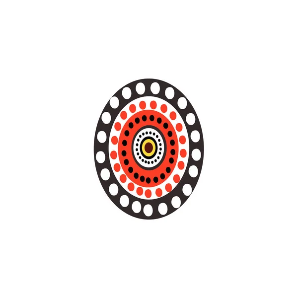 アボリジニアートドット絵アイコンロゴデザインベクトルイラストテンプレート — ストックベクタ