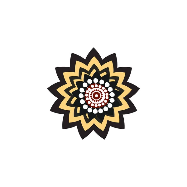 Aborígene Arte Pontos Pintura Ícone Logotipo Design Vetor Ilustração Modelo — Vetor de Stock