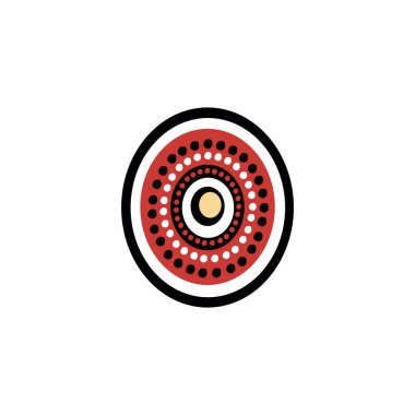 Aborjin sanat noktaları simge logo tasarımı vektör illüstrasyon şablonu boyuyor