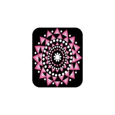 Aborjin sanat noktaları simge logo tasarımı vektör illüstrasyon şablonu boyuyor