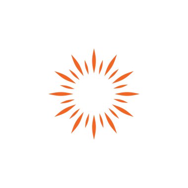 Basit güneş logosu tasarım vektör çizim şablonu