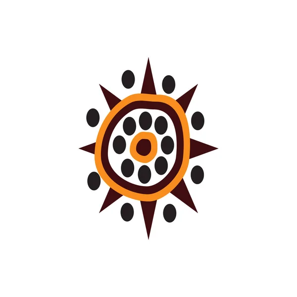 Aboriginal Art Dots Painting Icon Logo Design Vector Illustration Template — 스톡 벡터