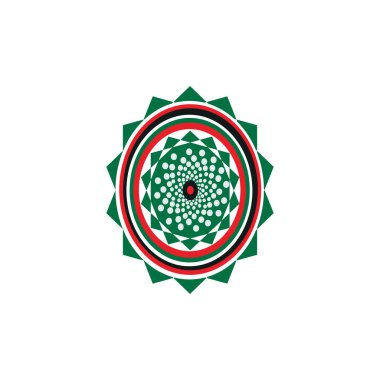 Aborjin sanat noktaları simge logo tasarımı vektör illüstrasyon şablonu boyuyor