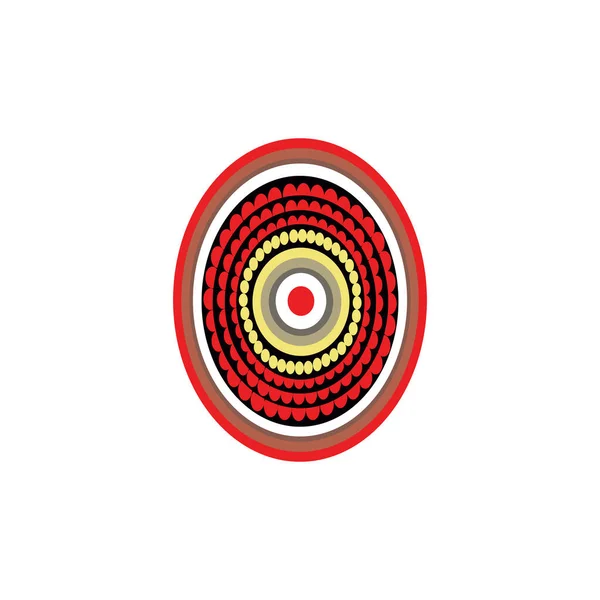 Aborigine Kunst Punkte Malerei Ikone Logo Design Vektor Illustration Vorlage — Stockvektor