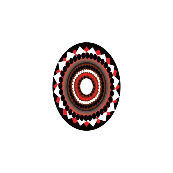 Aborigine Kunst Punkte Malerei Ikone Logo Design Vektor Illustration Vorlage — Stockvektor