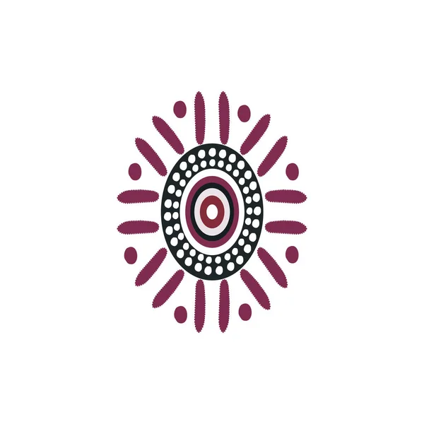 Aboriginal Art Dots Schilderij Pictogram Logo Ontwerp Vector Illustratie Sjabloon — Stockvector