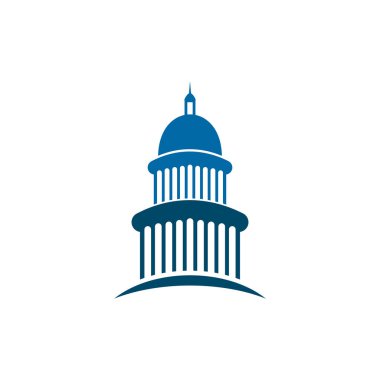 Capitol binası logo tasarım ilham vektörü şablonu