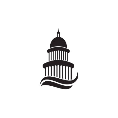 Capitol binası logo tasarım ilham vektörü şablonu