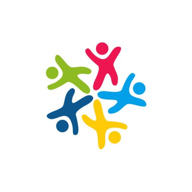 Topluluk ve evlat edinme logosu tasarım vektörü şablonu