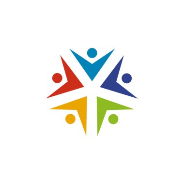 Topluluk ve evlat edinme logosu tasarım vektörü şablonu