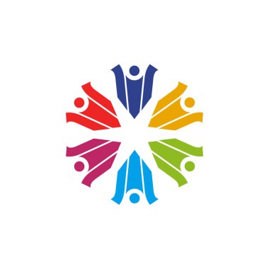 Topluluk ve evlat edinme logosu tasarım vektörü şablonu