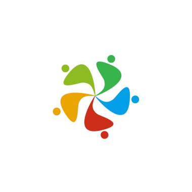 Topluluk ve evlat edinme logosu tasarım vektörü şablonu