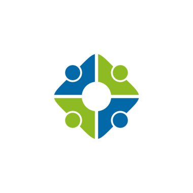 İzole edilmiş arka plan şablonuna sahip topluluk ve evlat edinme logosu ilham vektörü