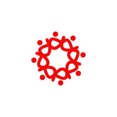 Topluluk ve takım çalışması logo tasarım vektör illüstrasyon şablonu