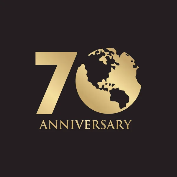 70Th Year Anniversary Emblem Luxury Logo Design Vector Template — Stock Vector