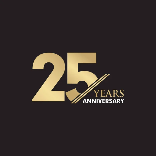 25Esimo Anniversario Emblema Logo Design Ispirazione Modello Vettoriale — Vettoriale Stock