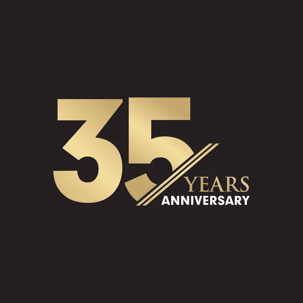 35º Aniversario Emblema Logotipo Diseño Inspiración Vector Plantilla — Vector de stock