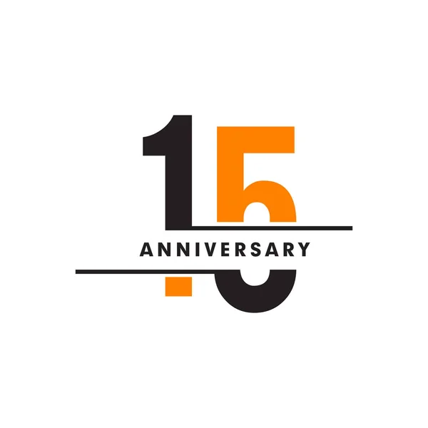 15E Anniversaire Anniversaire Emblème Logo Design Inspiration Vectoriel Illustration Modèle — Image vectorielle
