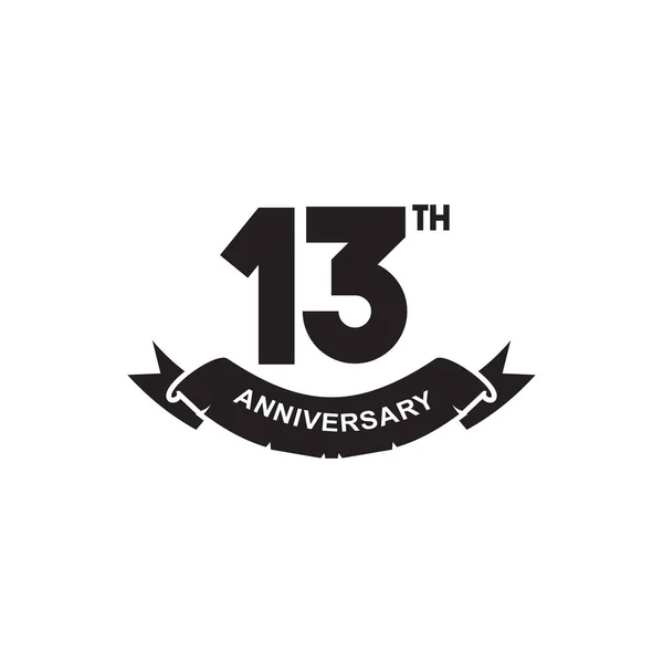 13Th Year Celebrating Anniversary Emblem Logo Design Vector Template — Stock Vector