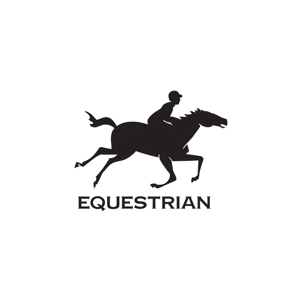 Equestrian Logo Design Vector Template Illustration — Stock Vector