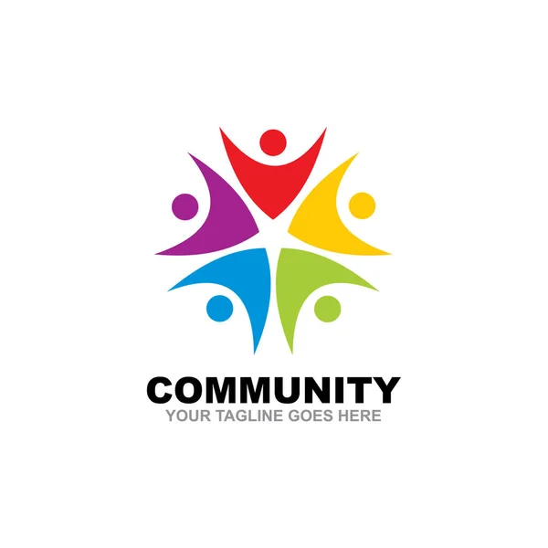 Wzór Wektora Projektu Wspólnotowego Logo Opieki Adopcyjnej — Wektor stockowy