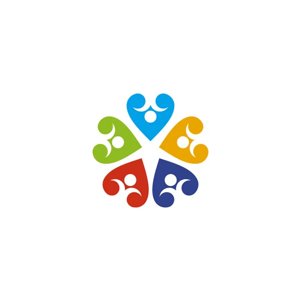 Modelo Vetor Design Logotipo Cuidado Comunitário Adoção —  Vetores de Stock