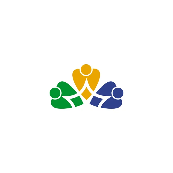 Społeczność Zespół Pracy Logo Projekt Wektor Ilustracji Szablon — Wektor stockowy