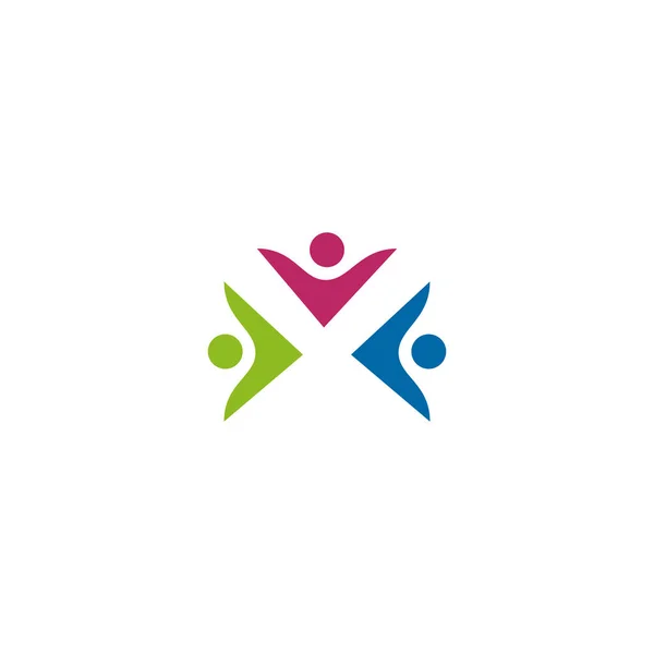 Społeczność Zespół Pracy Logo Projekt Wektor Ilustracji Szablon — Wektor stockowy