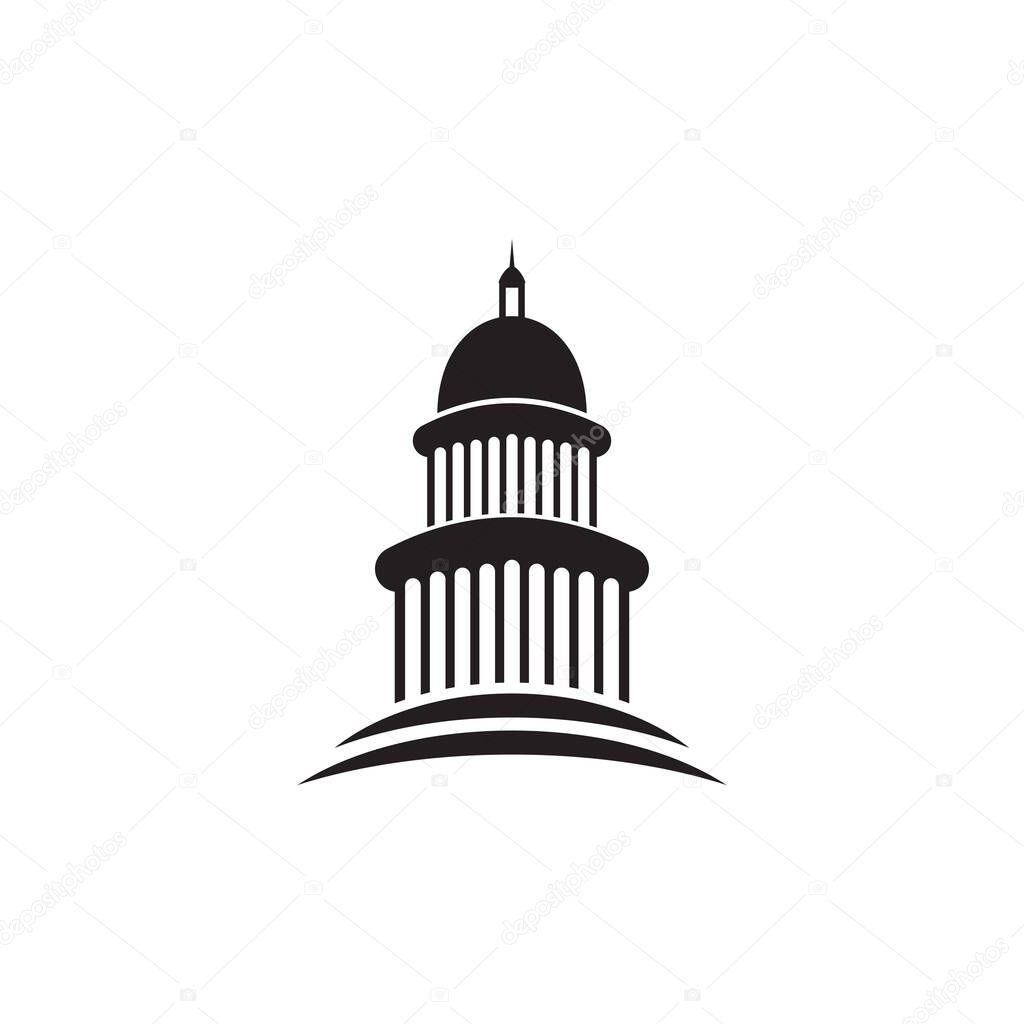 Capitol building landmark logo design inspiration vector template