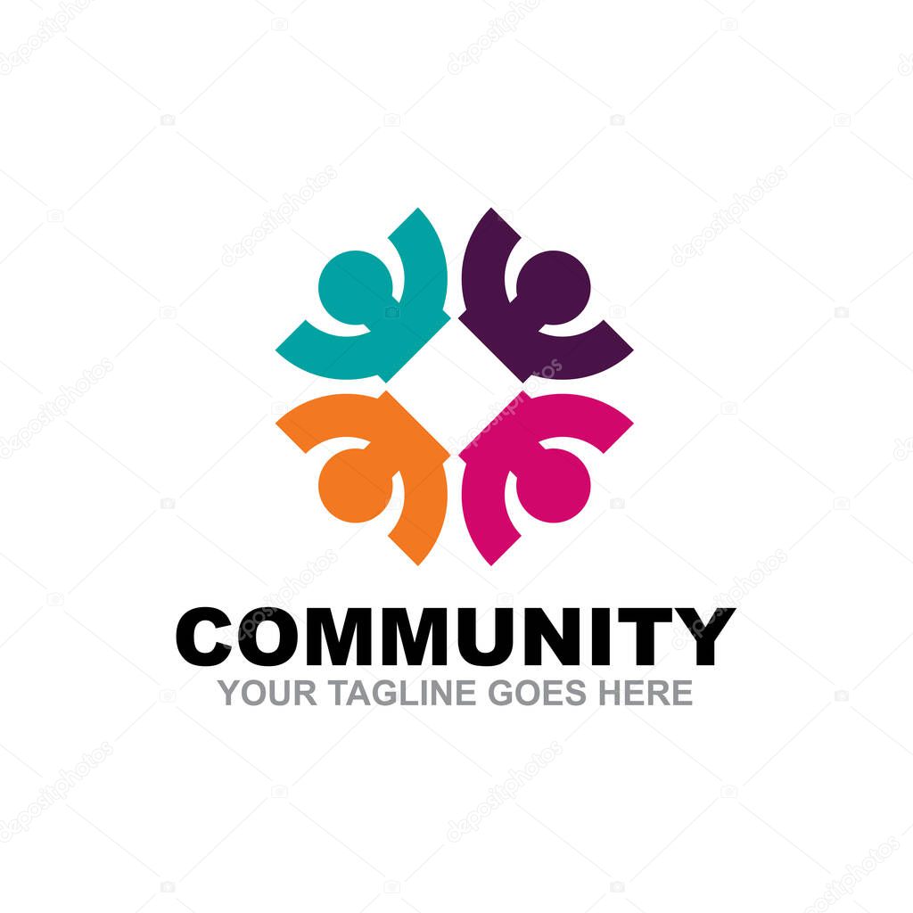 Community and adoption care logo design vector template