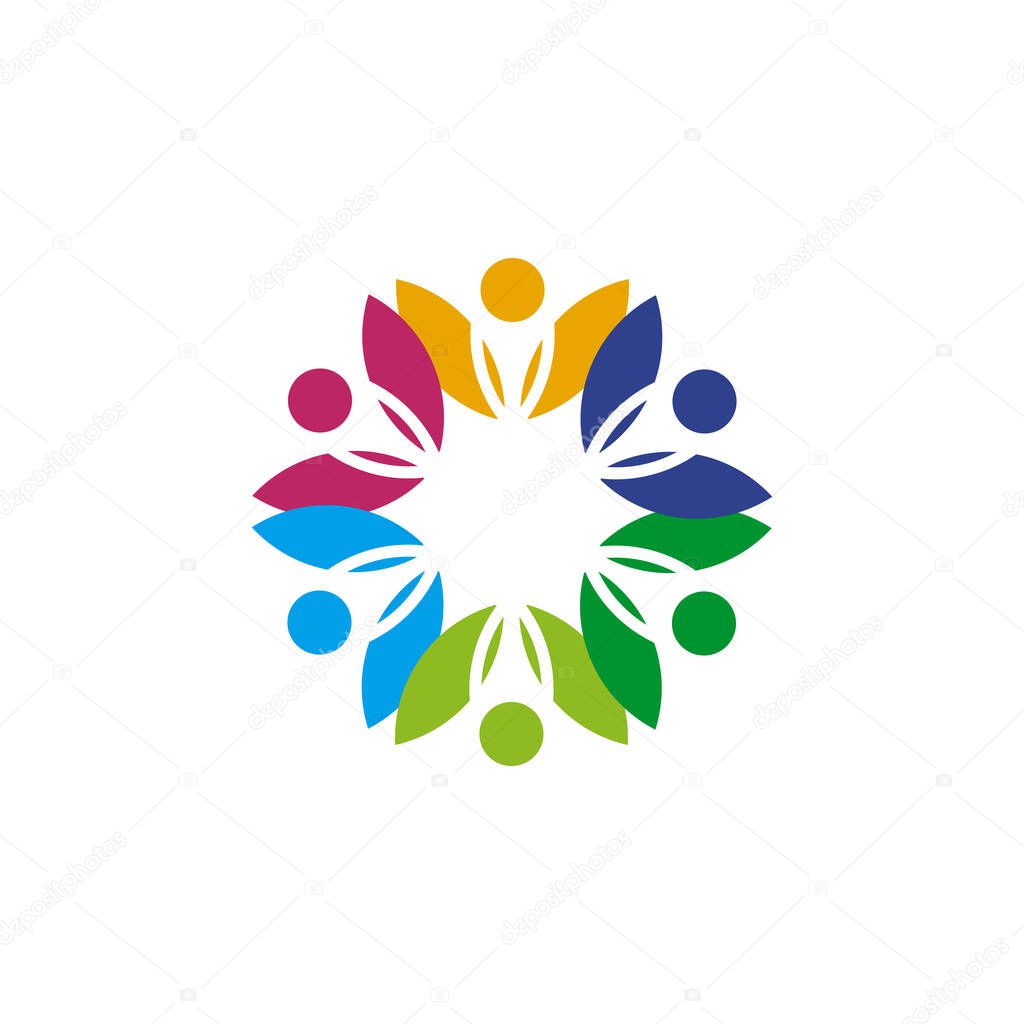 Community and adoption care logo design vector template