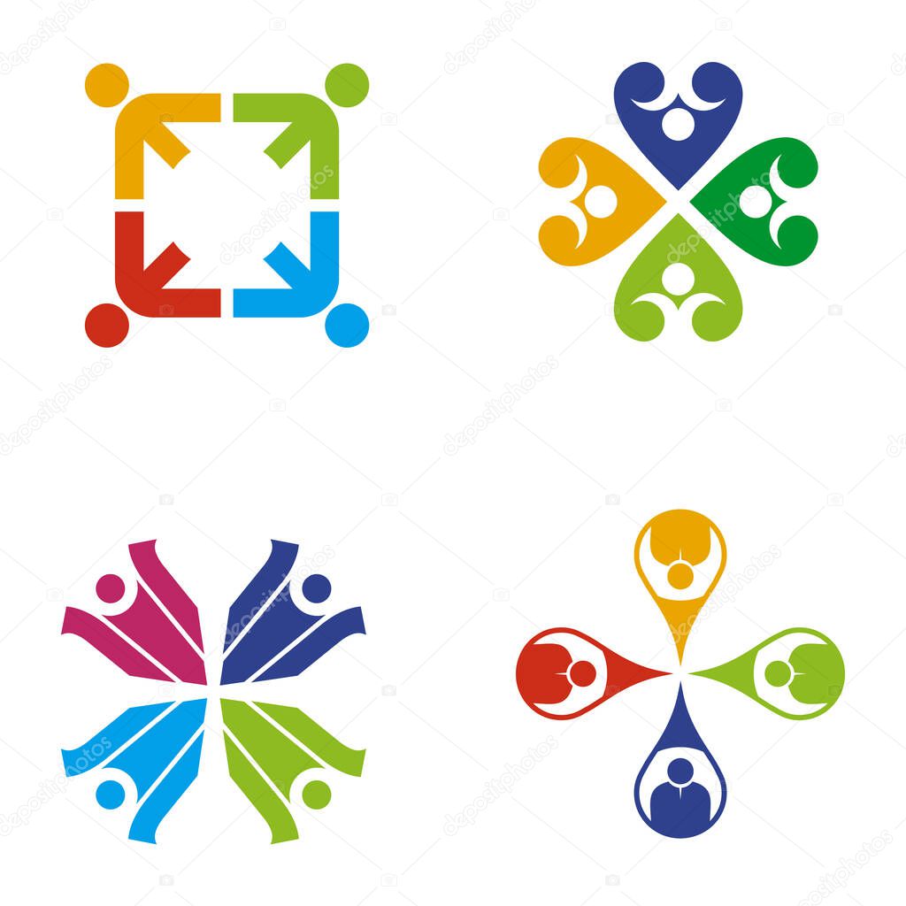 Community and adoption care logo design vector template