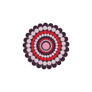 Aborjin sanat noktaları simge logo tasarımı vektör illüstrasyon şablonu boyuyor