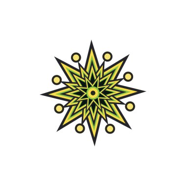 Aborjin sanat noktaları simge logo tasarımı vektör illüstrasyon şablonu boyuyor