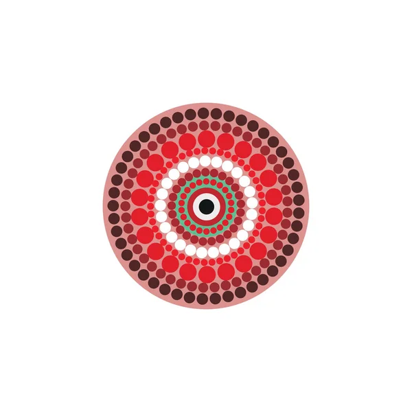 Aborígene Arte Pontos Pintura Ícone Logotipo Design Vetor Ilustração Modelo —  Vetores de Stock