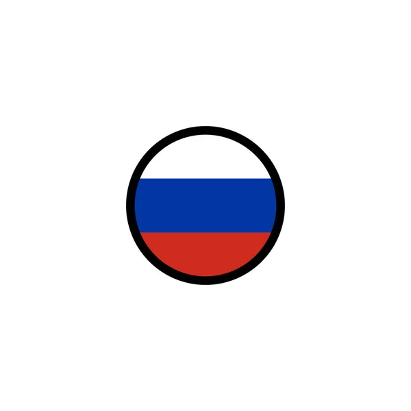 Drapeau Russe Icône Logo Conception Vectoriel Illustration Modèle — Image vectorielle