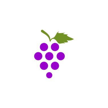 Üzüm meyvesi simgesi logo tasarım şablonu