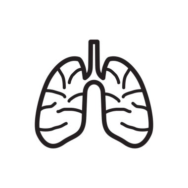Akciğerler logo simgesi tasarım vektörü şablonu 