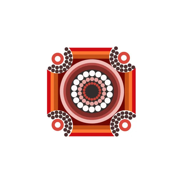 Modèle Vectoriel Conception Logo Icône Peinture Points Art Autochtone — Image vectorielle