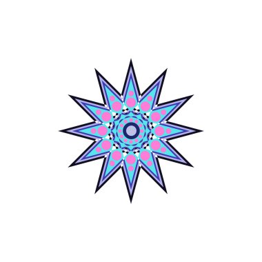 Aborjin sanat noktaları simge logo tasarımı şablonu boyuyor