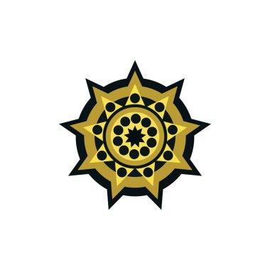 Aborjin sanat noktaları simge logo tasarımı şablonu boyuyor