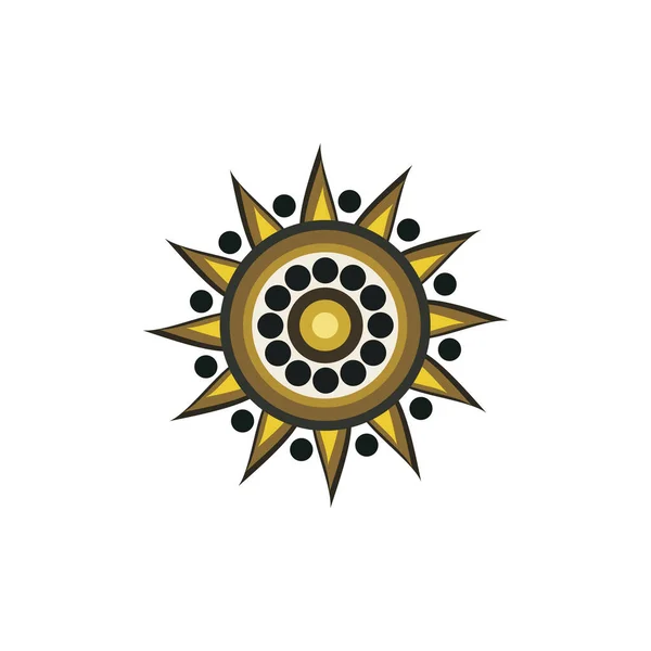Plantilla Vector Diseño Logotipo Icono Pintura Puntos Arte Aborigen — Archivo Imágenes Vectoriales