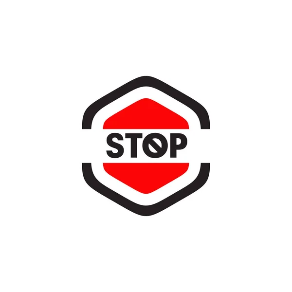 Stoppa Skylt Ikon Logotyp Design Vektor Mall — Stock vektor